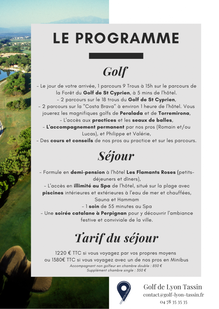 séjour golfique en Catalogne française et sur la Costa Brava